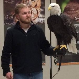 Will Schaust, Director of Education, with bald eagle